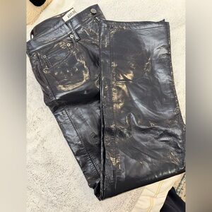 Agolde Shiny Black Skinny Jeans